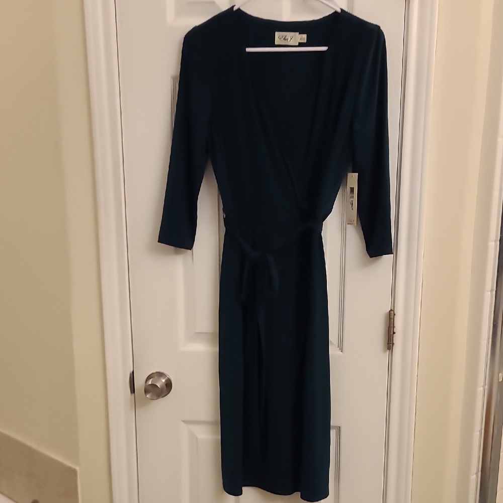 Eliza J Deep Teal Long Sleeve Dress